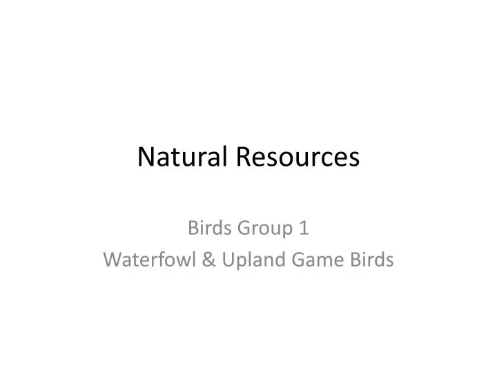 natural resources