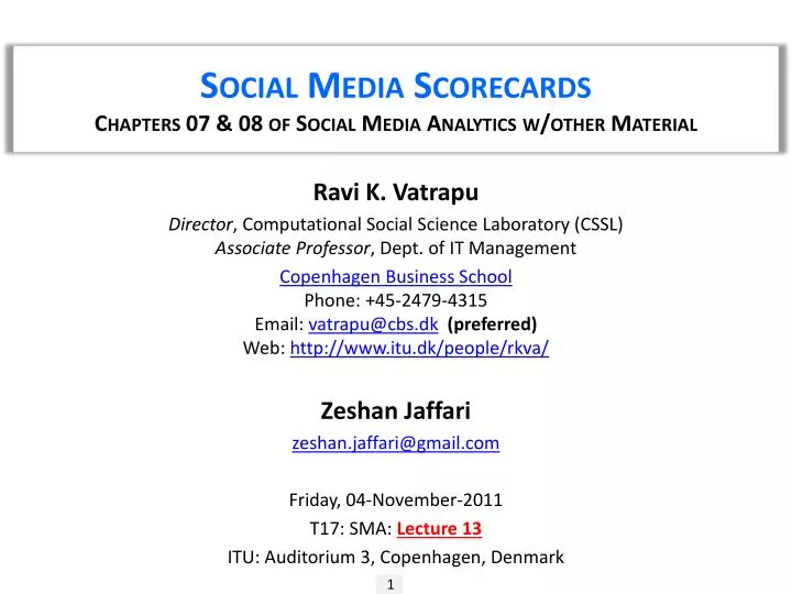 social media scorecards chapters 07 08 of social media analytics w other material