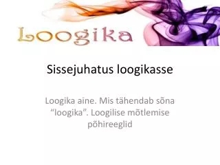 sissejuhatus loogikasse