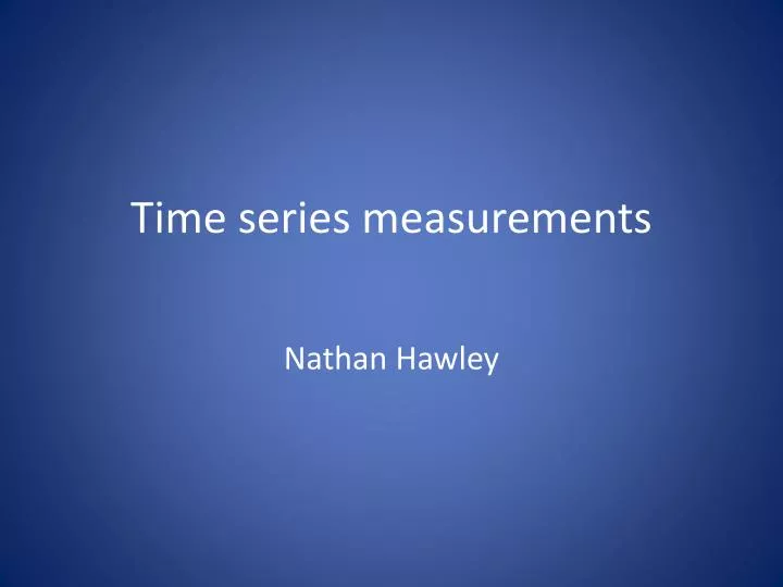 time series measurements