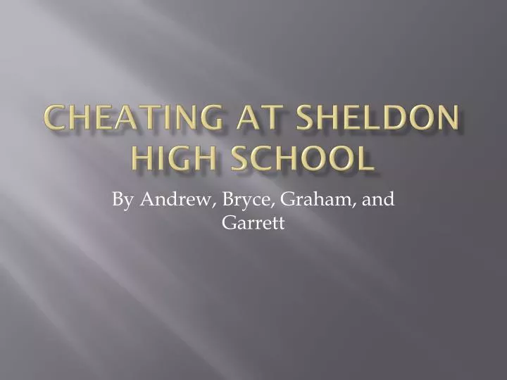 cheating at sheldon high school