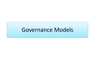 Governance Models