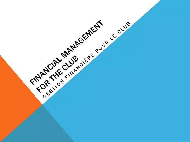 financial management for the club