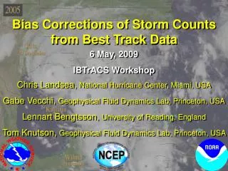 Bias Corrections of Storm Counts from Best Track Data