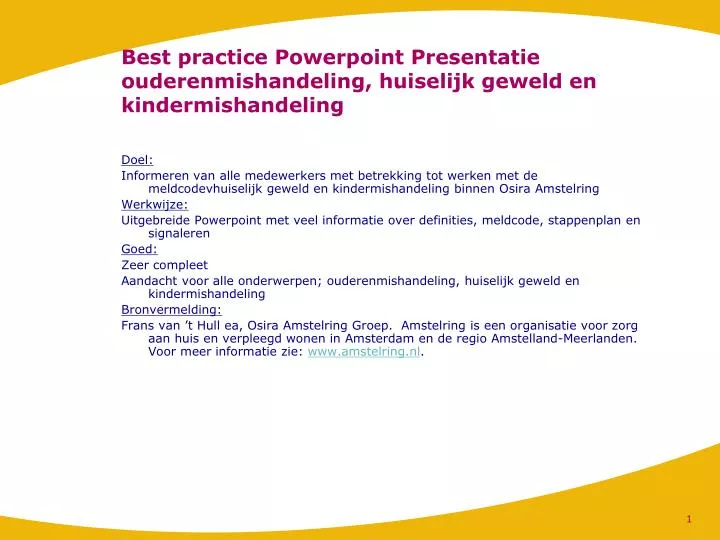 best practice powerpoint presentatie ouderenmishandeling huiselijk geweld en kindermishandeling