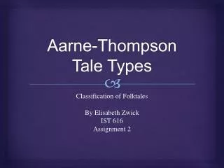 Aarne -Thompson Tale Types