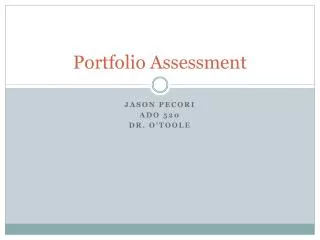 portfolio assessment