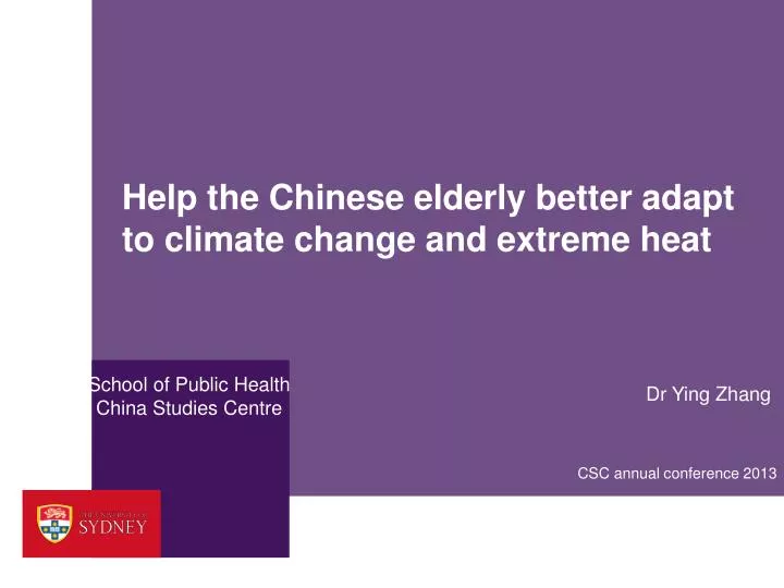 help the chinese elderly better adapt to climate change and extreme heat