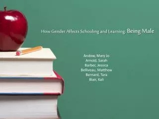 How Gender Affects Schooling and Learning: Being Male