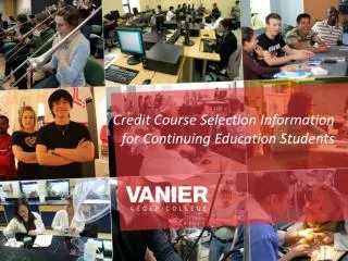 Credit Course Selection Information for Continuing Education Students