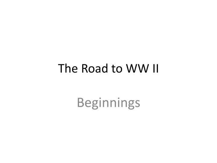 the road to ww ii