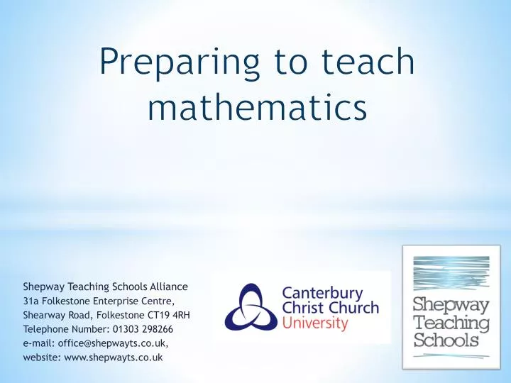 preparing to teach mathematics