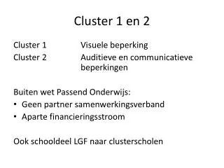 cluster 1 en 2