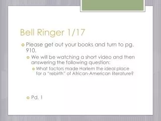 Bell Ringer 1/17