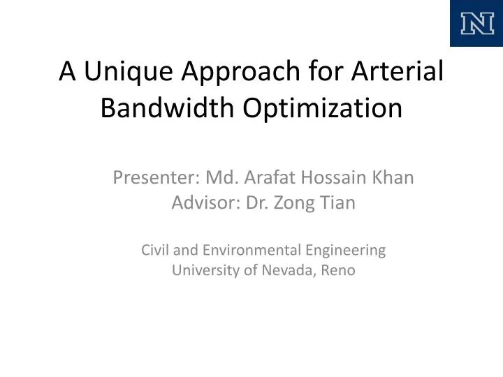 a unique approach for arterial bandwidth optimization