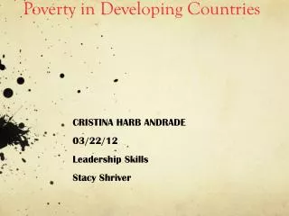 Poverty in Developing Countries