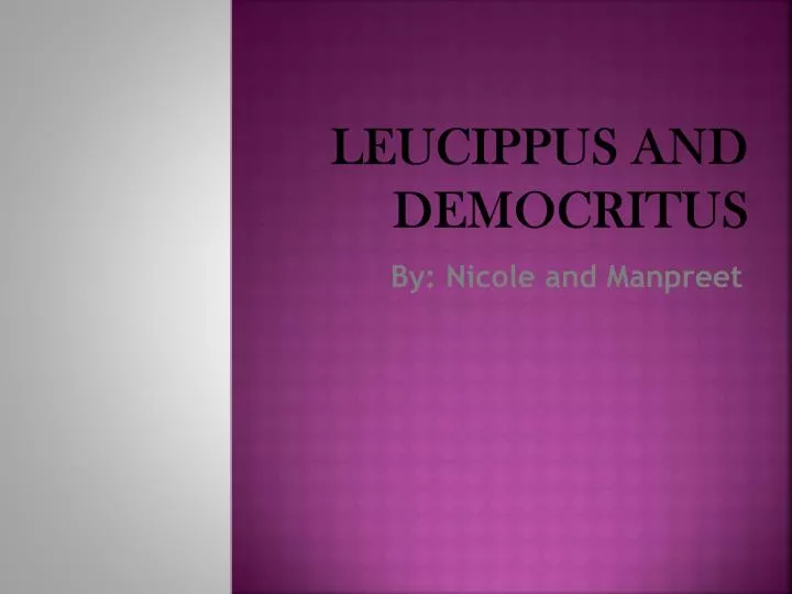 leucippus and democritus