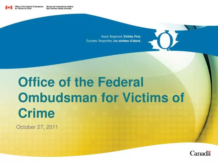 office of the federal ombudsman for victims of crime