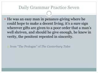 Daily Grammar Practice Seven