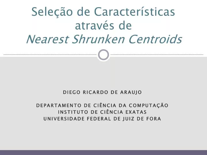 sele o de caracter sticas atrav s de nearest shrunken centroids