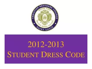 2012-2013 Student Dress Code