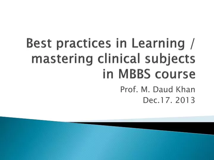 best practices in learning mastering clinical subjects in mbbs course