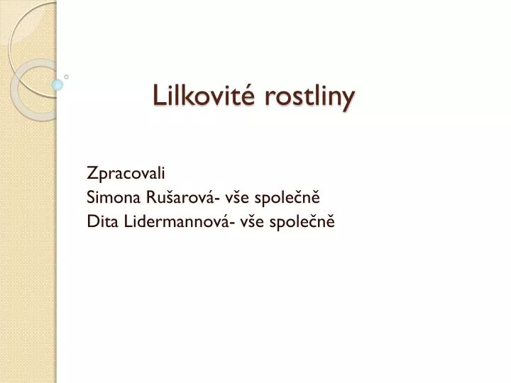 lilkovit rostliny