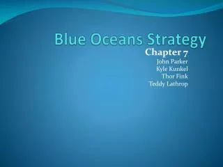 Blue Oceans Strategy