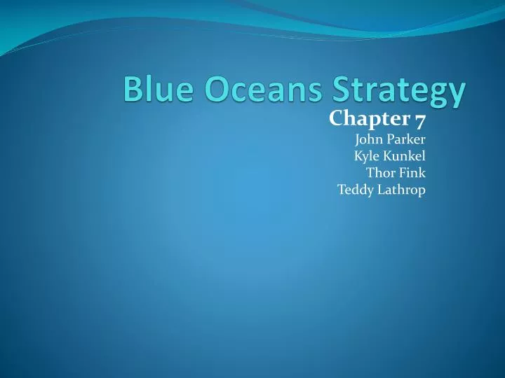 blue oceans strategy