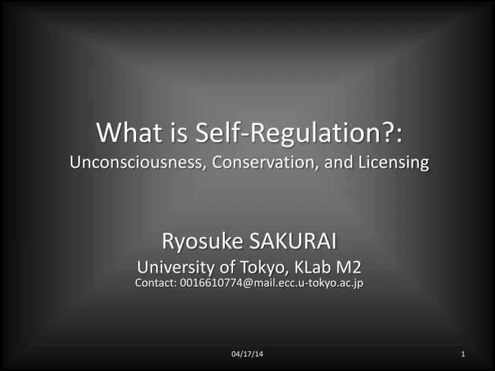 what is self regulation unconsciousness conservation and licensing