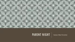 Parent Night