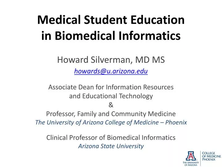medical student education in biomedical informatics