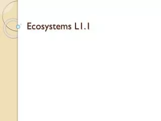 Ecosystems L1.1