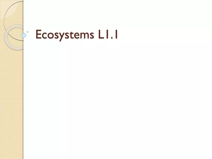 ecosystems l1 1
