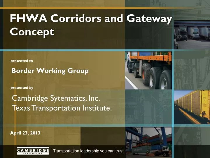fhwa corridors and gateway concept