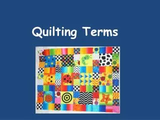 Quilting Terms