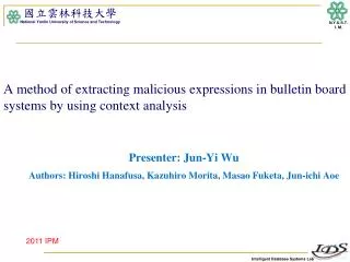 A method of extracting malicious expressions in bulletin board systems by using context analysis