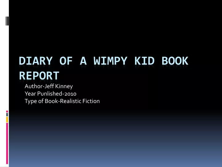 author jeff k inney year punlished 2010 type of book realistic fiction