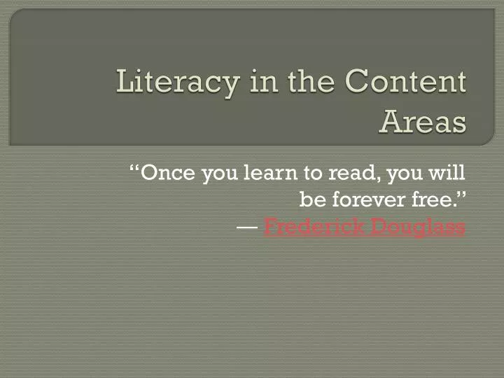 literacy in the content areas
