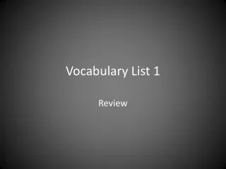 vocabulary list 1