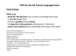 TIPS for the AP French Language Exam - slide 1