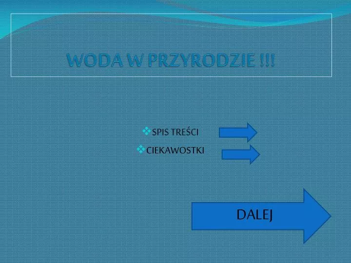 woda w przyrodzie