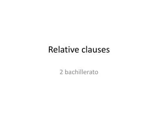 Relative clauses