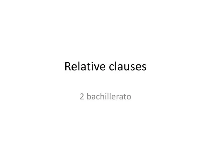 relative clauses