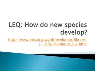 LEQ: How do new species develop?