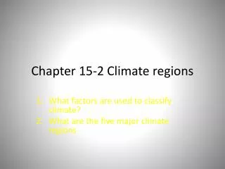 Chapter 15-2 Climate regions