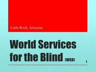 World Services for the Blind (WSB)