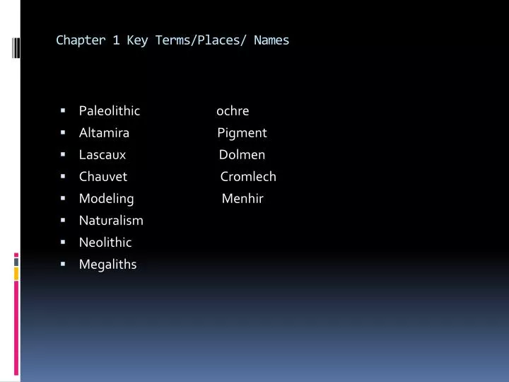 chapter 1 key terms places names