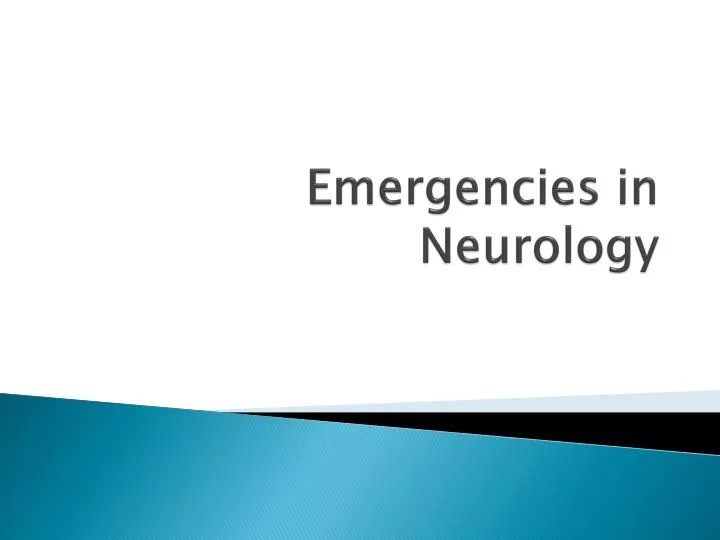 emergencies in neurology