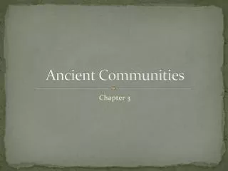 Ancient Communities